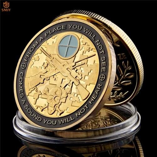 USA Armed Skull Sniper Police Military Army Die Tired US Military Challenge Token Commemorative Coin Collection