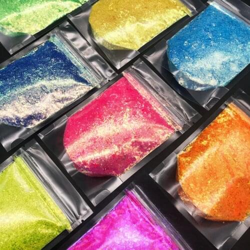 Luminous Nail Neon Glitter Sequin Butterfly Hexagon Fluorescent Green Bag Luminous Nail Glitter Sequins 3D Fluorescent Nail Glit