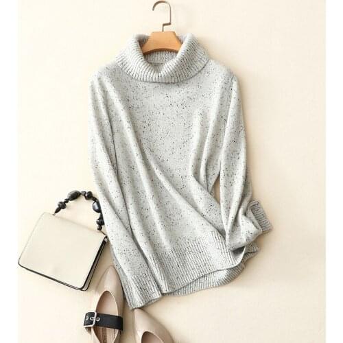 High-end 100% pure cashmere turtleneck sweater women long sleeve winter casual warm pullovers