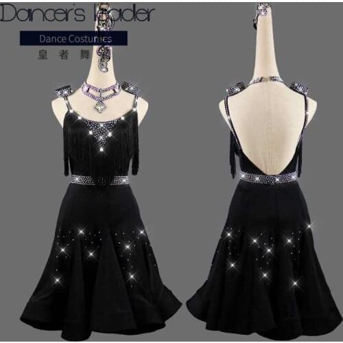 High-end Custom Latin Dance Female Competition Performance Costume Sexy Big Skirt Chacha Tango Professional Performance Costume