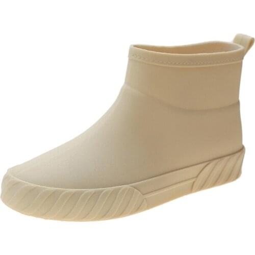 Women Rain Boots Winter Non-Slip Low-Top Water Shoes Rubber Short Rain Boots Car Wash Shopping Kitchen Shoes Rubber Shoes