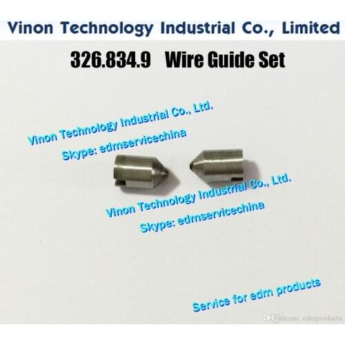 2pcs) edm Wire guide set 326.834 upper & lower of 2 pins 326.834.9 for Agie Challenge,Classic,Progress 590326834, 590.326.834