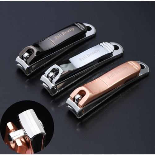 1pcs Quality Anti-Splash Nail Clippers Tungsten Steel Rose Gold Trimmer Nails Scissors Nippers Pedicure Manicure Tools PPA05B