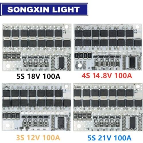 10PCS 3s/4s/5s Bms 12v 18v 21v 3.7v 100a Li-ion Lmo Ternary Lithium Battery Protection Circuit Board Li-polymer Balance Charging