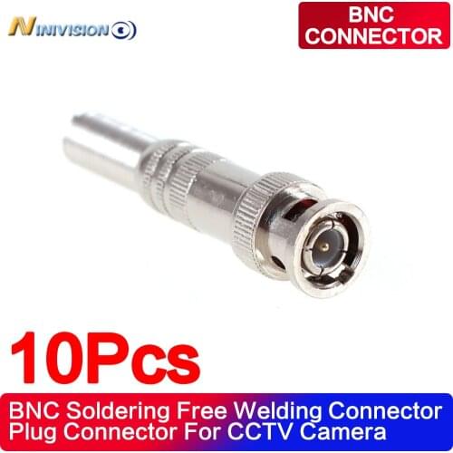 10Pcs CCTV RG-59 Male BNC Connector To Coaxial Cable BNC Connector For AHD CVI TVI Camera