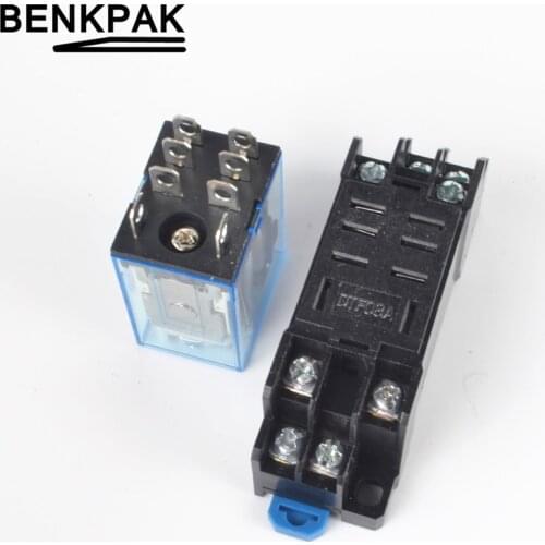 10A dpdt relay LY2N General Purpose Relay LY2NJ with power relay base socket 8 pins LY2 relay switch