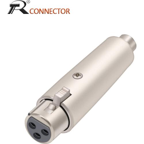 1pc RCA Male Plug to 3 Pin XLR Female Metal Silver Socket Audio Speaker Adapter Stereo Microphone Adapter connector