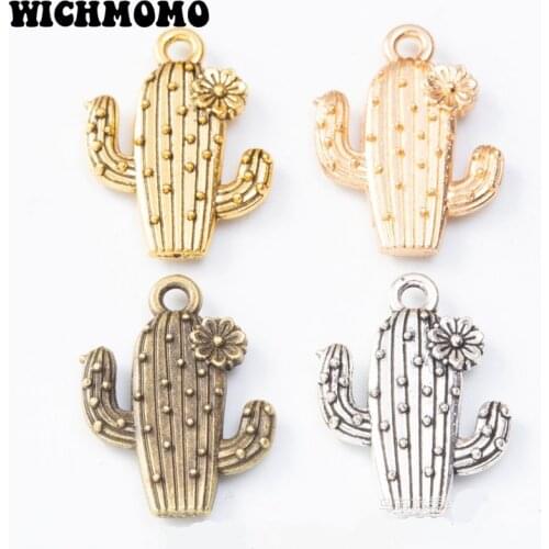 2020 New Fashion 15pcs 20*15MM Retro Zinc Alloy 4 Colours cacti Shape Charms DIY Jewelry Bracelets Earrings Accessories