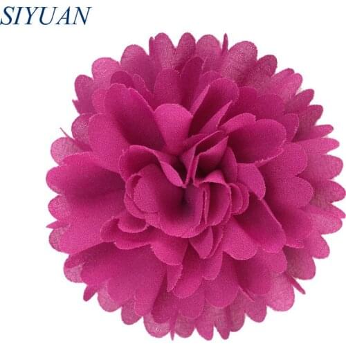 30pcs/lot 3" Handmade Chiffon Fabric Flowers Ballerina Hair Flowers For girls Garment Accessories FH32