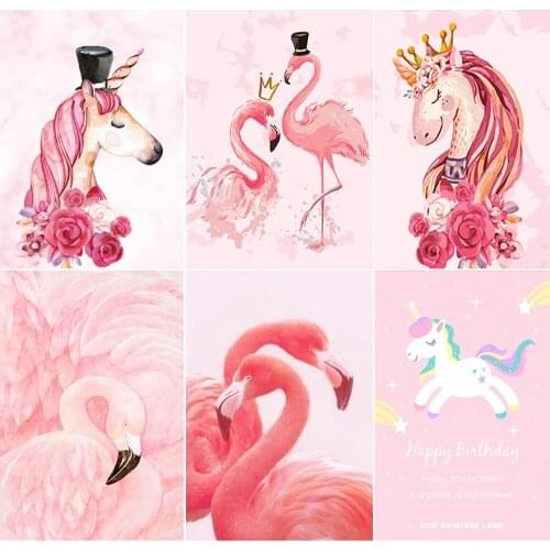 5D DIY Flamingo Animal Embroidery Diamond Painting Full Square/Round Crystal Diamond Painting Mosaic Home Decoration