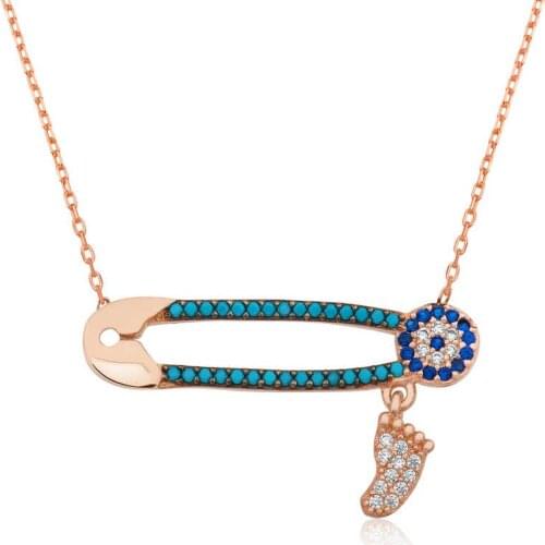 Amulet Needle Footprint ,Necklace ,Silver, Stylish and High Quality, Fast Shipping, of Hundreds of Kinds Silver Necklaces