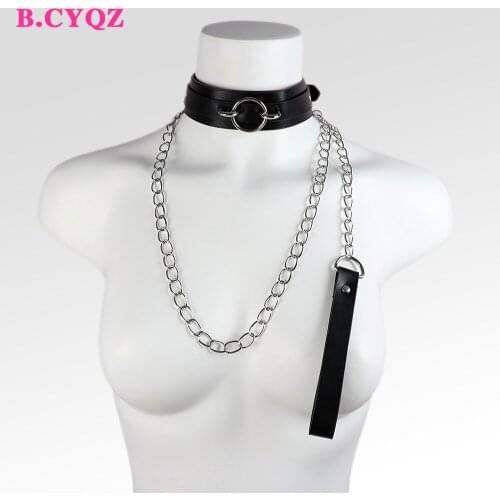 B.CYQZ Sexy Harness Bra Girl Lingerie Necklace Leather Suspenders Fashion Stocking Chain Belt Body Choker Gothic Garter Woman