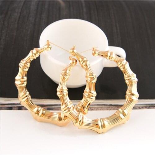 Bamboo Earrings Big hoop style Earring Fancy Jewelry for Women Gifts