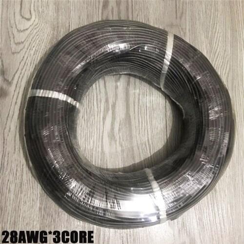 Free Ship by DHL/EMS 200m/roll UL2464#28AWG 3 core sheathed wire RVV Cable signal wire tinned copper plated Copper wire