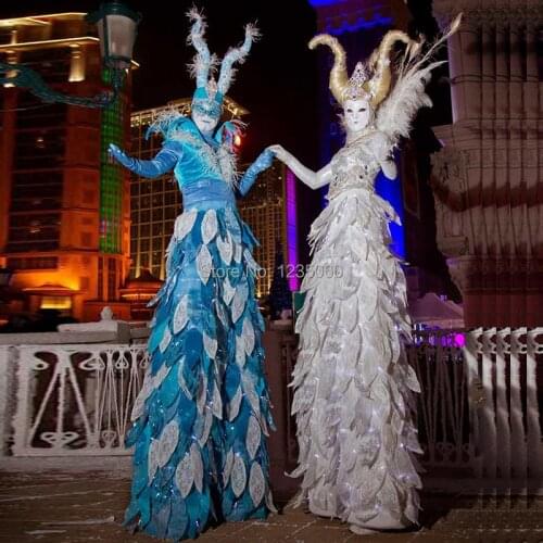Free Shipping Halloween LED Stilts Luminous Clothes LED Clothing Circus Costume for Christmas Event & Party Supplies