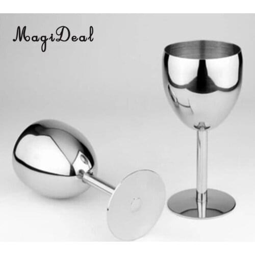 Stainless Steel Red Wine Glass Champagne Goblet Cup Drinking Mug 145mm