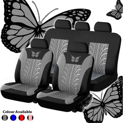 Fashion Butterfly Tire Track Pattern Universal Car Seat Covers Fits Most Brand Vehicle Non-Slip Seat Cover Car Seat Protector