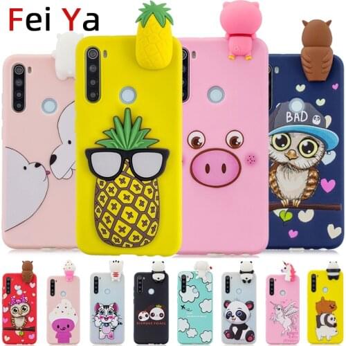 3d Cute Cartoon unicorn panda Toys Doll Soft Silicone Girls Phone Case For Xiaomi Redmi 8 8A Note 5 6 7 8 Pro 8T Back Cover Case