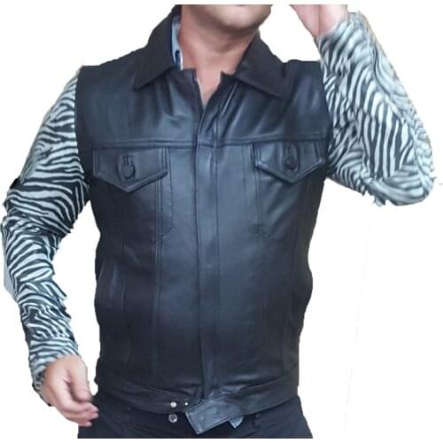 CREAZIONIINPELLE Mens Genuine Leather Jacket Made In Italy