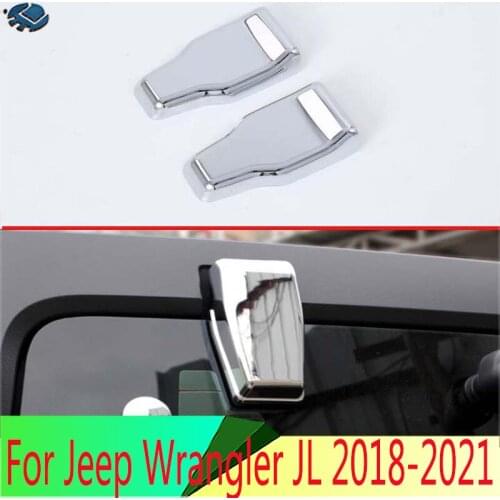 For Jeep Wrangler JL 2018 2019 ABS Chrome Rear Glass Window Tailgate Door Molding Cover Kit Trim
