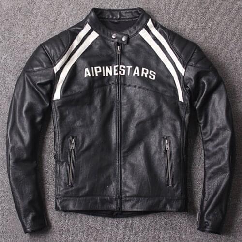 Road Riding Motorcycle Genuine Leather Jacket for Men Protective Gear Man Cowhide Jackets Biker Man Clothing