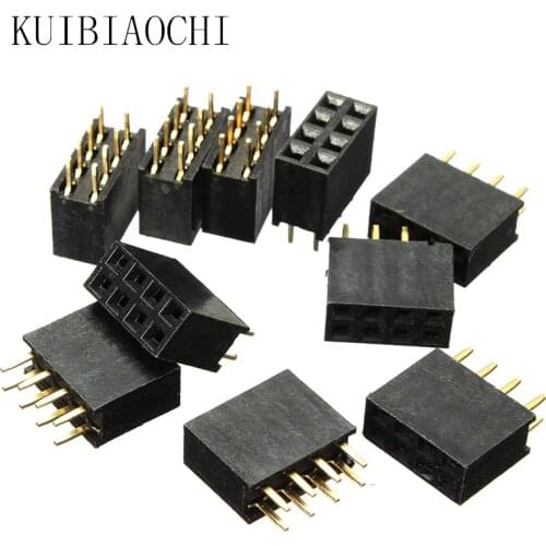 A02 45pcs/lot Double Row Female Straight Pin Header 2X4 pin 2x4 Pin 8P 2.54mm Pitch Socket Pin Strip