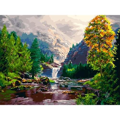 Landscape DIY 11CT Embroidery Cross Stitch Kits Craft Needlework Set Printed Canvas Cotton Thread Home Decoration New Room