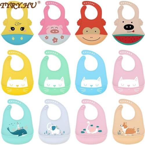 Silicone Baby Bibs Easily Wipe Clean Comfortable Soft Waterproof Bib Keeps Stains Off