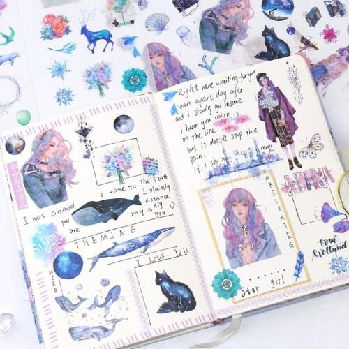 Girl Cartoon Stickers Anime Cute Kawaii Sticker Mobile Phone Book Gift DIY Ablum Diary Scrapbooking Decoration Label Kid Sticker