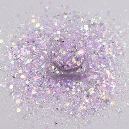 New Rainbow Colors Shining Flakes Glitter Eyeshadow Mixed Shaped Glitter Powder Sequins For Makeup DIY Body Nail Art Decorations