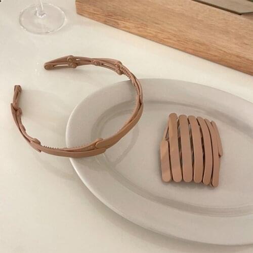 Retractable Pocket Hairband for Women Girl Folding Headband with Tooth Telescopic Hair Hoop for Wash Face Make Up