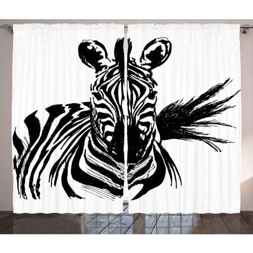 Animal Zebra Window Curtains Home Decor Kitchen Draperies Curtains for Bedroom Living Room Curtain