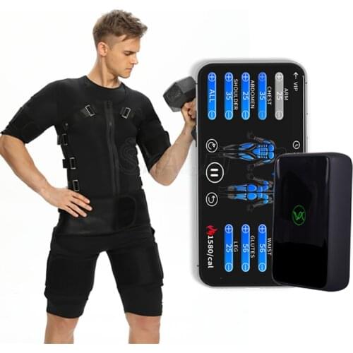 Popular Wireless Fitness Device Fat Burning Buttocks Lifting Abdomen Sculpting EMS Training Suit
