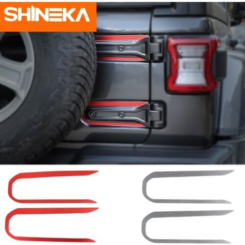 SHINEKA Styling Mouldings ABS Car Tailgate Hinge U-shaped Anti-collision Strip Stickers For Jeep Wrangler JL 2018+ Accessories
