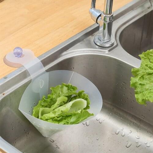 KHGDNOR Foldable Filter Drainer Suction Sink Storage Basket Flexible Food Strainer Kitchen Anti-blocking Funnel