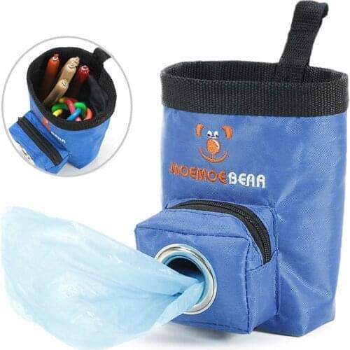 Outdoor Dogs Training Bag Snacks Reward Feeding Waist Bags Portable Puppy Cat Pet Treat Pouch Blue/Brown