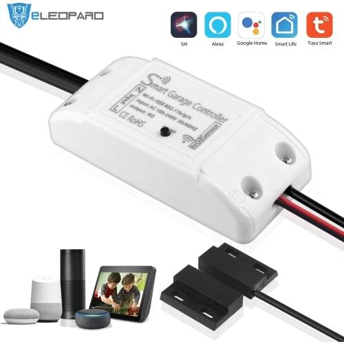 ELEOPARD WiFi Smart Garage Door Controller Opener Smart Life/Tuya APP Remote Compatible With Alexa Echo Google Home/Siri