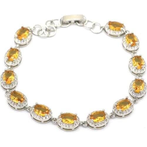 25x10mm 14g New Statement for Women Bracelet Created Violet Tanzanite Wedding Fashion Eye Catching Silver Jewelry 7.5-8.5"