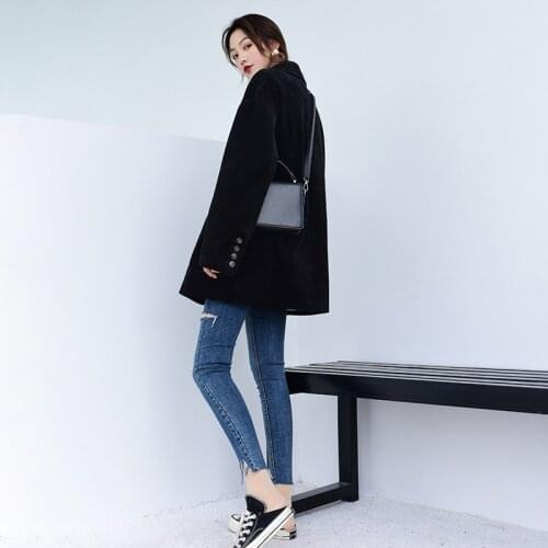 Womens Jacket Corduroy Blazer Clothes 2020 Korean Vintage Spring Women Blazers and Jackets Outwear OL Suit Tops ZT2326