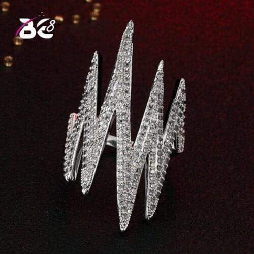 Be 8 Elegant Ring for Women Exaggerated Alternative Lightning AAA CZ Engagement Wedding Rings Fashion Jewelry R137