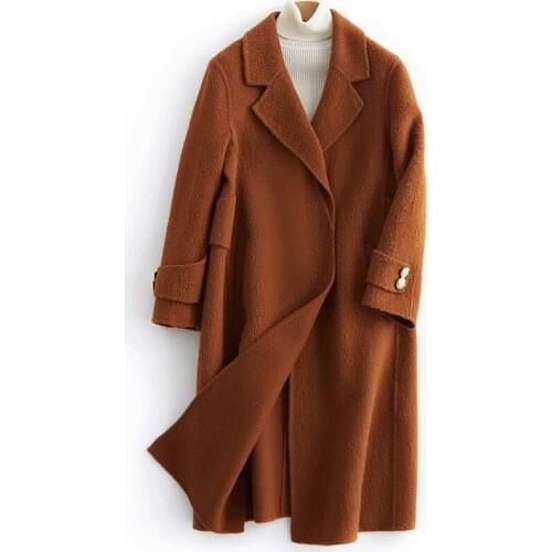 Wool Real Coat Female Alpaca Jacket Autumn Jacket Women Double Side Woolen Coats and Jackets Women Long Jacket MY4094 en s s