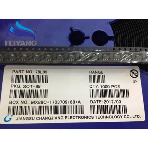 10PCS/LOT In reel 78L05 5V SOT-89 SMD three terminal voltage regulator voltage stabilizer Good quality and ROHS