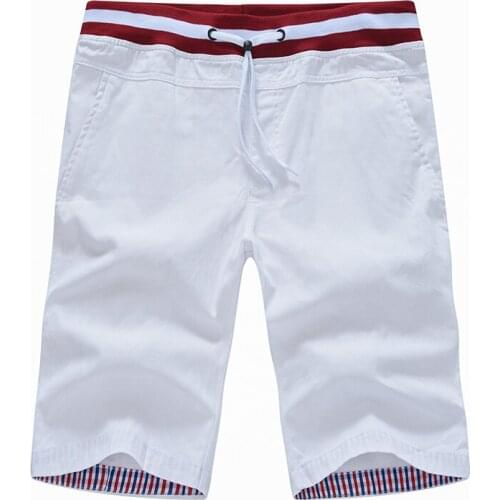 100% Cotton Mens Casual Pockets Shorts Fashion Drawstring Slim Fit Shorts US Size Hiking Jogging Equipment