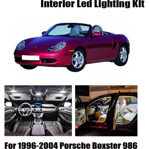 12pcs White Canbus Error Free LED Interior Dome Map Light Package Kit For 1996-2004 Porsche Boxster 986 Trunk License Plate Lamp