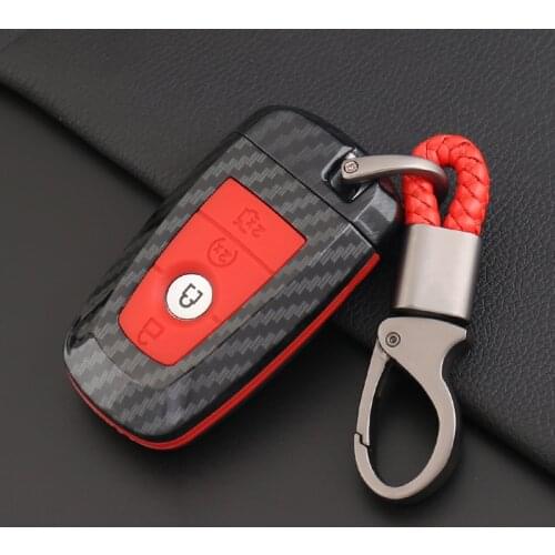 2019 ABS Carbon Fiber&Silicone Car Key Case For Ford Edge Mustang Everest Smart Key 360 Degree Protection