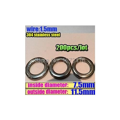 2019 fishing solid ring 1.5mm7.5mm11.5mm the good 304 stainless steel 200pcs/lot