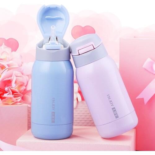 260ml / 450ml Creative Stainless Steel Thermos Bottle with Straw Sports Thermos Bottle for Children Portable Thermos Straw