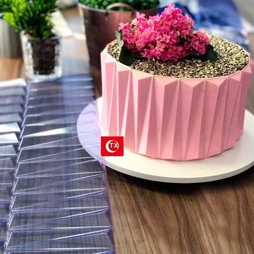 3D Tringle Pattern Cake Stencil Lace Cake Boder Chocolate Mousse Stencil Template Cream Cake Mold Cake Decorating Tool Bakeware