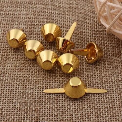 40pcs 12mm Gold Round Dome Purse Feet,Flat Cone Rivet Round Post Caps,handbags Bags Belts,Leathercraft 1/2"