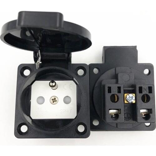 5pcs, 50x50mm, IP44 French waterproof socket 16A250V standard waterproof socket, France dust, splash socket, free shipping